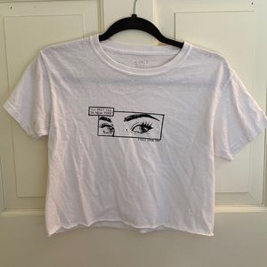 BRANDY MELVILLE CROPPED GRAPHIC TEE